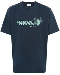 Maison Kitsuné - Racing Wheels Cotton T-Shirt - Lyst