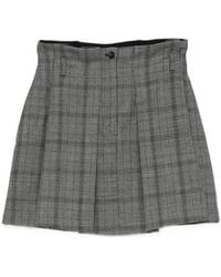 Tela - Check-Pattern Pleated Mini Skirt - Lyst