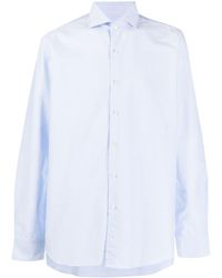 Xacus Spread-collar Poplin Shirt - Blue