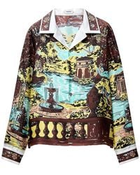 Versace - Slim-Fit Printed Silk Twill Shirt - Lyst