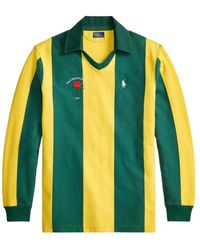 Ralph Lauren - Striped V-Neck Polo Top - Lyst