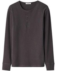 Lemaire - Long-Sleeve Henley T-Shirt - Lyst