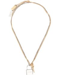 MM6 by Maison Margiela - Layered Lock And Key Pendant Necklace - Lyst