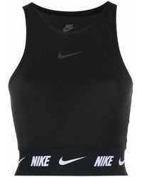 Nike Logo-print Crop Top - Black