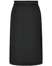 Maison Margiela - Four Stitches Pleated Midi Skirt - Lyst