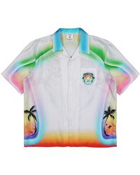CASABLANCA - Multicolour Airspray Short Sleeve Silk Shirt - Lyst