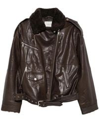 Gestuz - Belted Shearling-Collar Jacket - Lyst