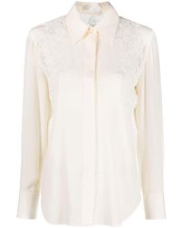 Chloé - Guipure-detail Silk Shirt - Lyst