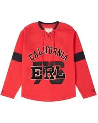 ERL - Lace-Up Logo-Embroidered Sweater - Lyst