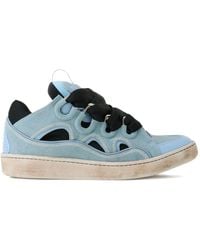 Lanvin - Curb Sneakers Cut-Out Suede Sneakers - Lyst