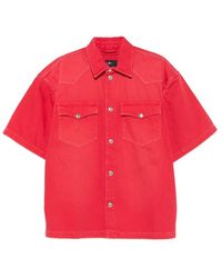 7 For All Mankind - Logo-Patch Short-Sleeve Overshirt - Lyst