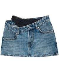 Alexander Wang - Lace-Waistband Denim Skirt - Lyst