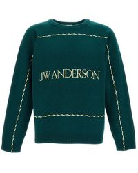 JW Anderson - Logo-Embroidered Wavy-Stitch Sweater - Lyst