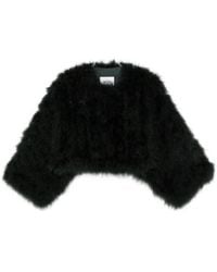 Yves Salomon - Feather-Trim Cropped Jacket - Lyst