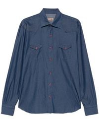 Barba Napoli - Western Denim Shirt - Lyst