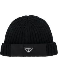prada padded nylon beanie hat