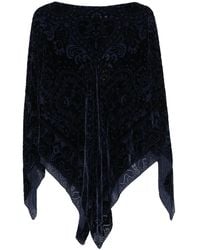Etro - Paisley-Velvet Poncho - Lyst