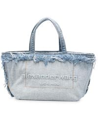 Alexander Wang - Small Frayed-Edge Denim Tote Bag - Lyst