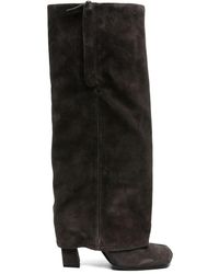 Ash - Square-Toe Side-Zip Suede Boots - Lyst