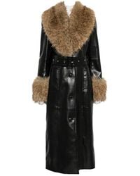 STAND - Estella Faux-Fur Belted Coat - Lyst