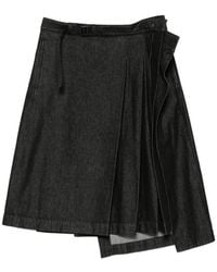 Y-3 - Asymmetric Pleated Midi Skirt - Lyst