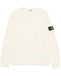 Stone Island - 6100049 Brushed Organic-Cotton Fleece Regular-Fit Crew-Neck Sweatshirt With Ribbed Inserts - Lyst