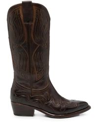 Eraldo - Embroidered Leather Boots - Lyst