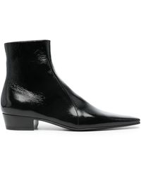 Saint Laurent - 35mm Patent-leather Ankle Boots - Lyst