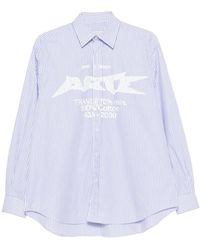 Arte' - Logo-Print Striped Shirt - Lyst
