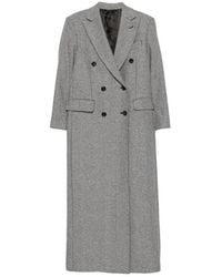 Eraldo - Herringbone Double-Breasted Coat - Lyst