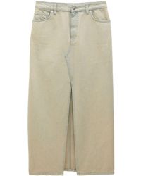 Filippa K - Front-Slit Denim Midi Skirt - Lyst