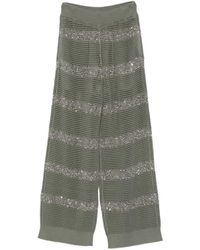 Brunello Cucinelli - Sequin Striped Trousers - Lyst
