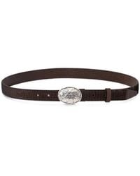 Brunello Cucinelli - Textured-Leather Braided-Buckle Belt - Lyst