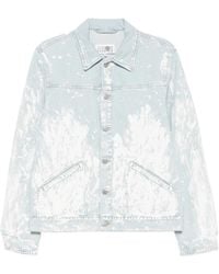 MM6 by Maison Margiela - Paint-Splatter Denim Jacket - Lyst