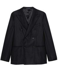 Caruso - Double-Breasted Peak-Lapel Jacket - Lyst