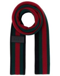 Gucci - Web-Stripe Logo-Patch Scarf - Lyst