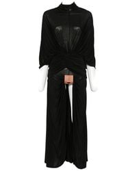 Jean Paul Gaultier - Draped Logo-Patch Maxi Dress - Lyst