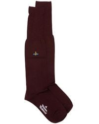 Vivienne Westwood - Orb-Embroidered Logo-Print High Socks - Lyst