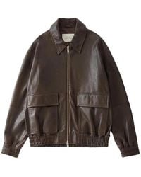 Studio Nicholson - Piston Leather Zip-Up Jacket - Lyst