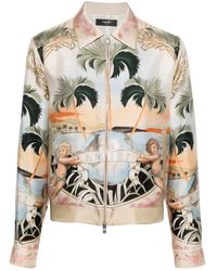 Amiri - Graphic-print Silk Bomber Jacket - Lyst