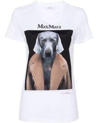 Max Mara - Dog-Print Cotton T-Shirt - Lyst