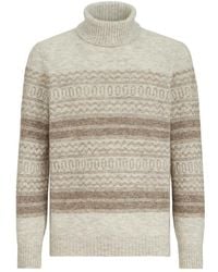 Brunello Cucinelli - Alpaca Cashmere And Wool Nordic Jacquard Turtleneck Sweater - Lyst