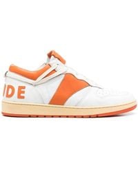 Rhude - Logo-patch Leather Sneakers - Lyst