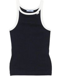 Prada - Ribbed-Knit Logo-Patch Vest Top - Lyst