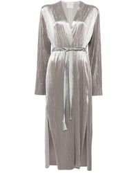 forte_forte - Plissé-Effect Belted Coat - Lyst
