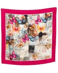 D'Aniello - Butterfly-Print Square Scarf - Lyst