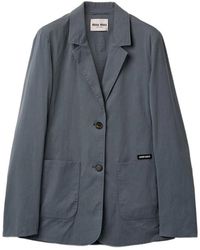 Miu Miu - Washed Stretch Poplin Jacket - Lyst