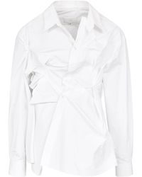 Maison Margiela - Pleated Cotton Shirt - Lyst