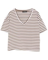 Aragona - Striped V-Neck T-Shirt - Lyst