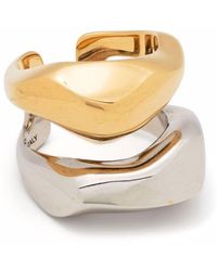 Alexander McQueen Split Molten Style Ring - Yellow